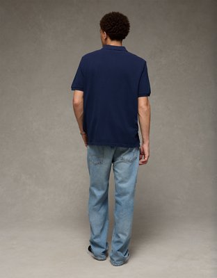 AE Standard Fit Exploded Logo Pique Polo Shirt
