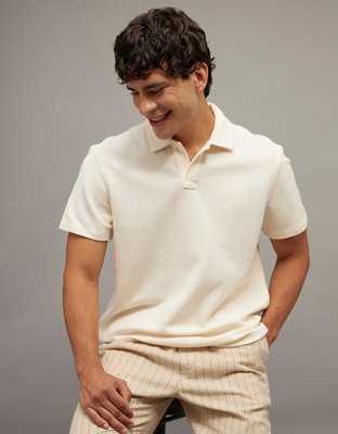 AE Standard Fit Johnny Collar Knit Polo Shirt