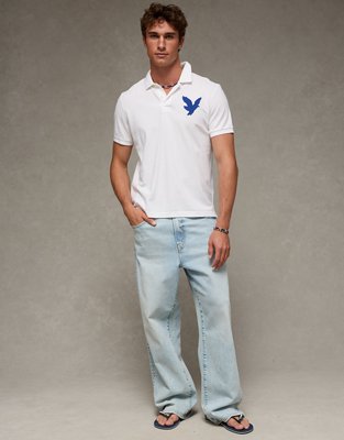 AE Exploded Logo Standard Pique Polo Shirt