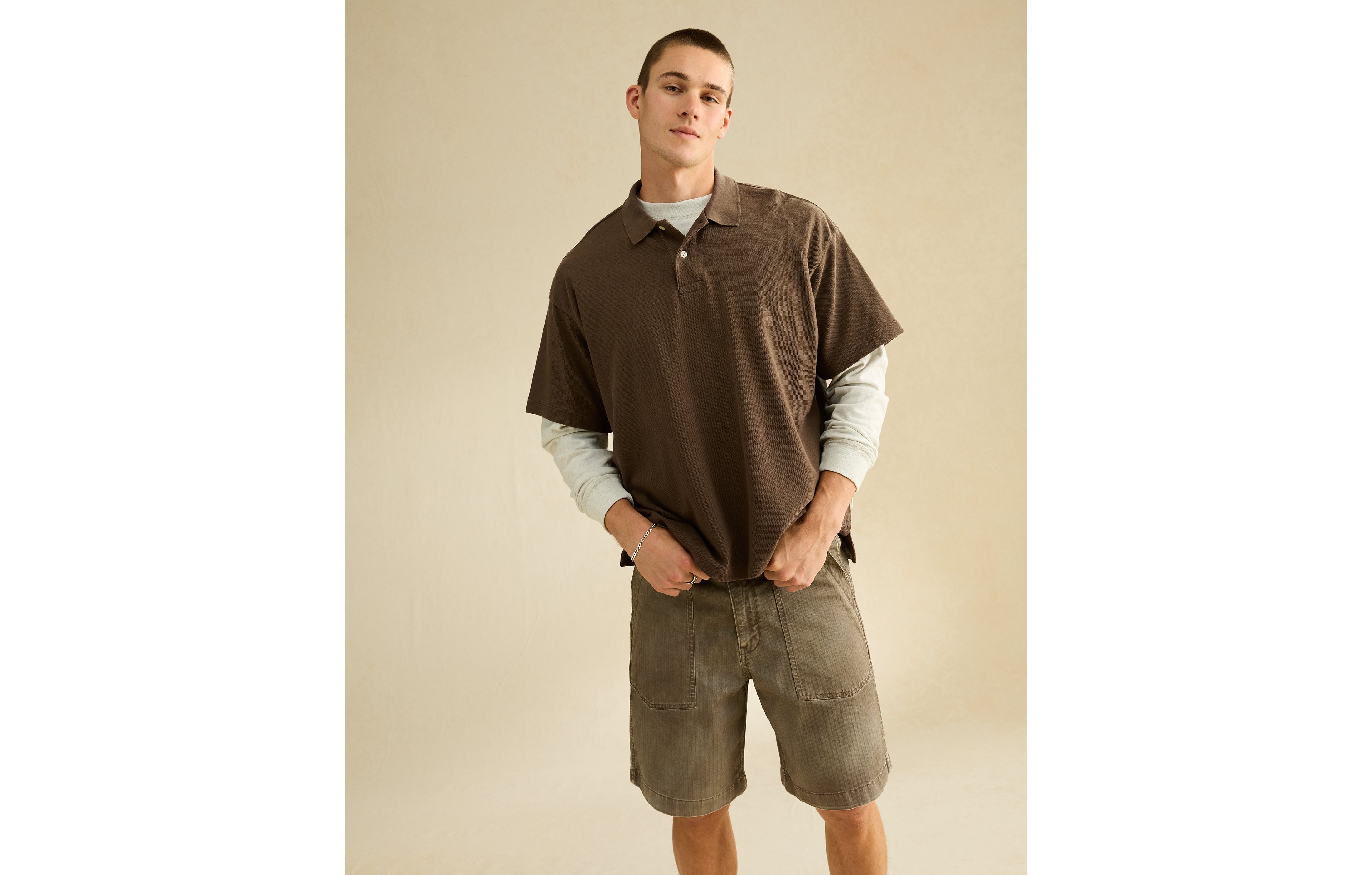 AE Boxy Fit Pique Polo Shirt