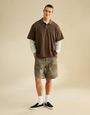 AE Boxy Fit Pique Polo Shirt