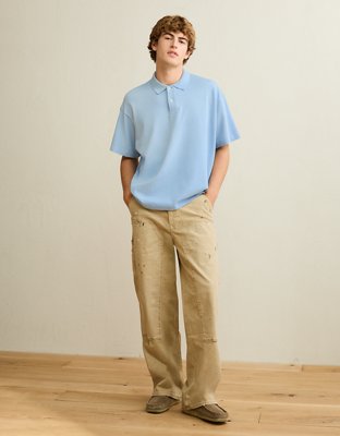 AE Boxy Fit Pique Polo Shirt