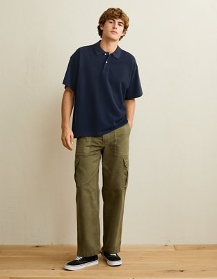 AE Boxy Fit Pique Polo Shirt