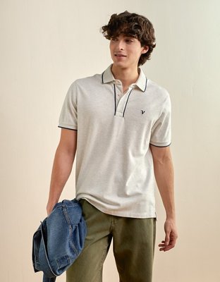 AE Logo Standard Fit Pique Polo Shirt