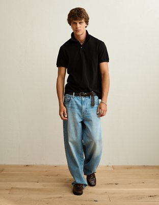 AE Standard Fit Lived-In Pique Polo Shirt