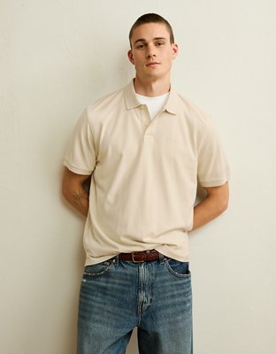 AE Standard Fit Lived-In Pique Polo Shirt