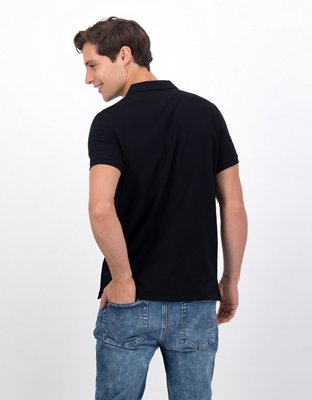 Мужские рубашки American Eagle AE Slim Fit Pique Polo Shirt — фото 3