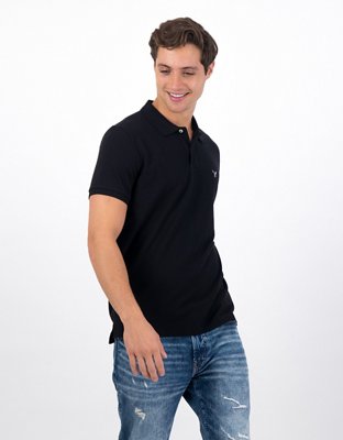 Мужские рубашки American Eagle AE Slim Fit Pique Polo Shirt — фото 2