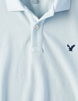 Мужские топы American Eagle AE Stretch Pique Logo Polo — фото 3