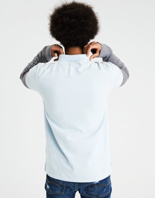 Мужские топы American Eagle AE Stretch Pique Logo Polo — фото 4