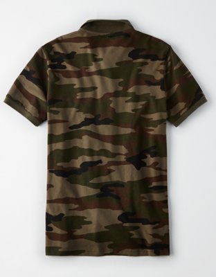 Мужские топы American Eagle AE Camo Stretch Pique Polo — фото 5