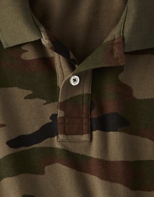 Мужские топы American Eagle AE Camo Stretch Pique Polo — фото 3