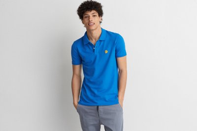 Мужские топы American Eagle AEO Flex Solid Patch Polo — фото 2