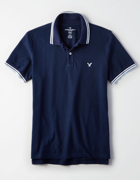 Мужские топы American Eagle AE Flex Solid Polo