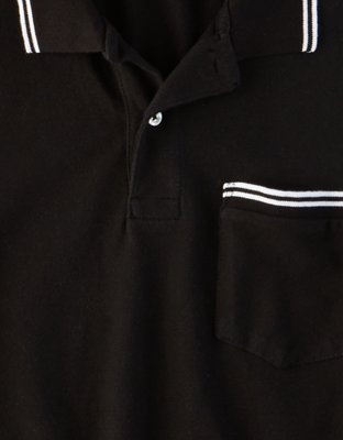 Мужские топы American Eagle AE Stretch Pique Tipped Pocket Polo — фото 3