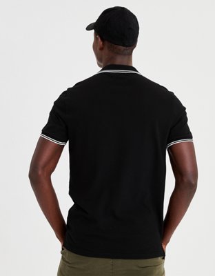 Мужские топы American Eagle AE Stretch Pique Tipped Pocket Polo — фото 4