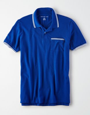 AE Stretch Pique Tipped Pocket Polo
