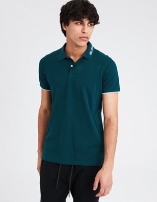 Мужские топы American Eagle AE Logo Collar Pique Polo — фото 2