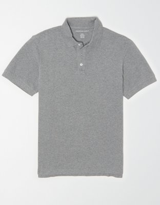 grey polo shirt