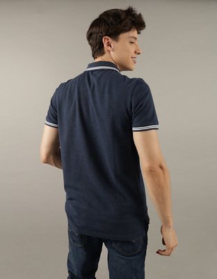 AE Camisa Polo de Piqué Slim Fit con Ribete