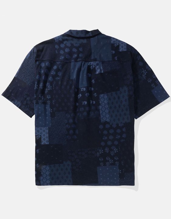 AE Printed Button-Up Poolside Shirt