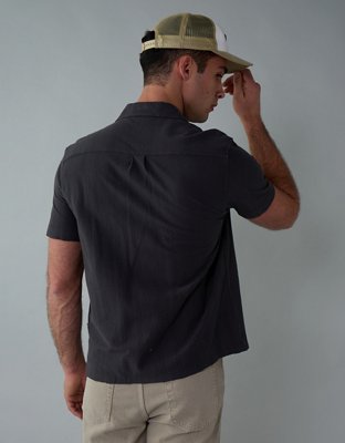 AE Camisa Manga Corta de Jacquard con Botones