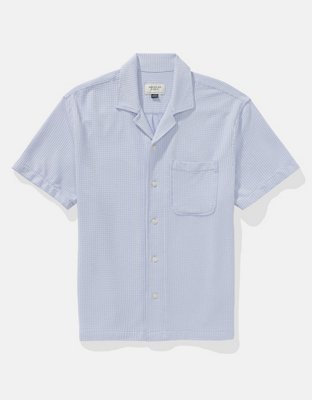 AE Camisa Estilo Rústico de Cloqué con Botones