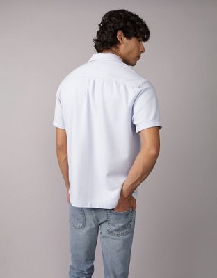 AE Camisa Estilo Rústico de Cloqué con Botones