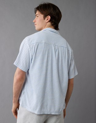 AE Terry Striped Button-Up Shirt