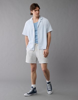 AE Terry Striped Button-Up Shirt