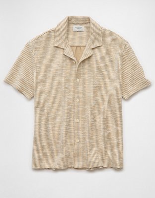 AE Textured Button-Up Camp Shirt