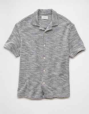 AE Textured Button-Up Camp Shirt