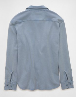 AE Relaxed Fit Knit Button-Up Shirt