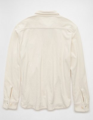 AE Relaxed Fit Knit Button-Up Shirt