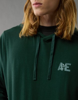 AE Long-Sleeve Logo Graphic Hoodie T-Shirt