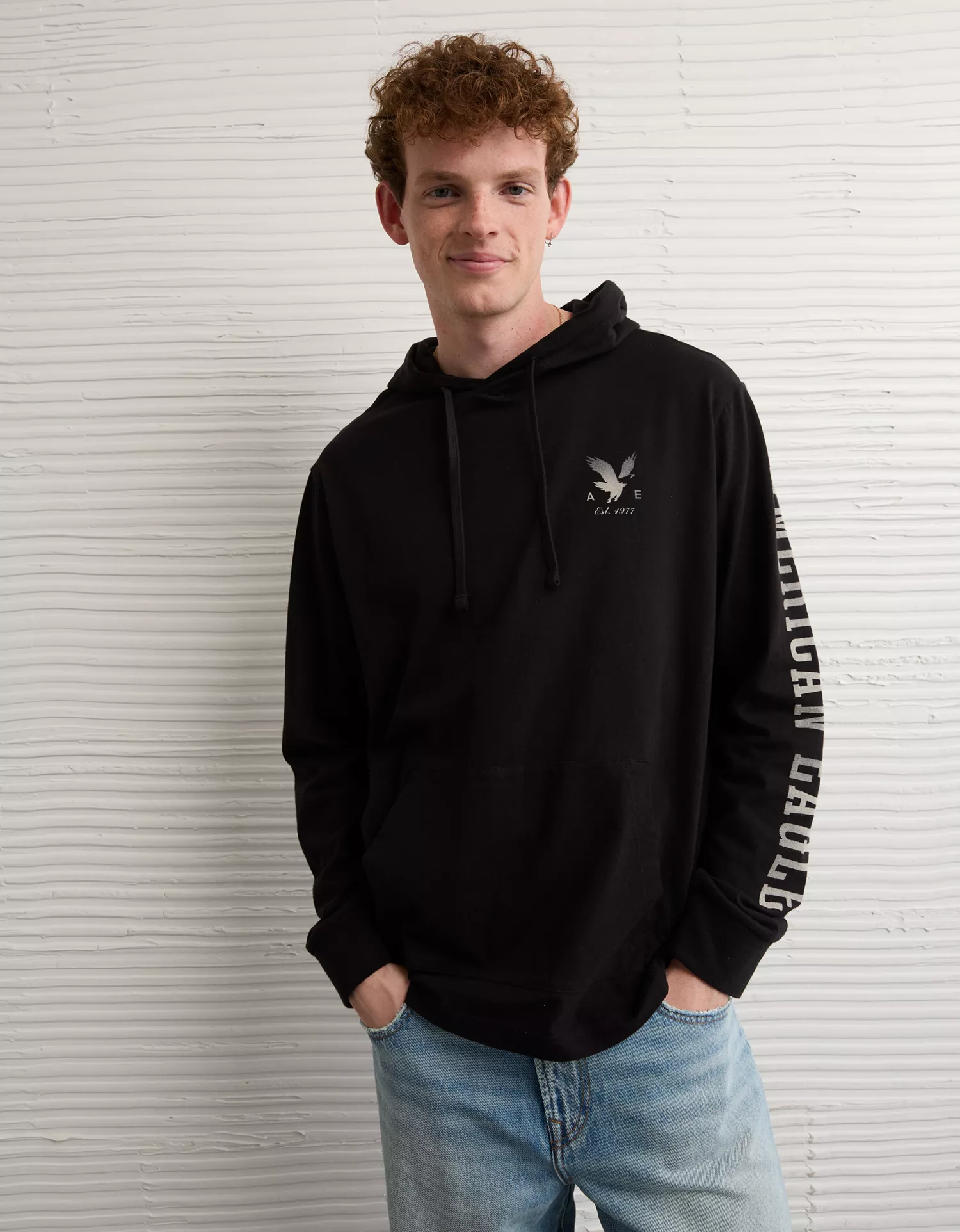 AE Standard Fit Lightweight Logo Graphic Hoodie T-Shirt - thumbnail 10