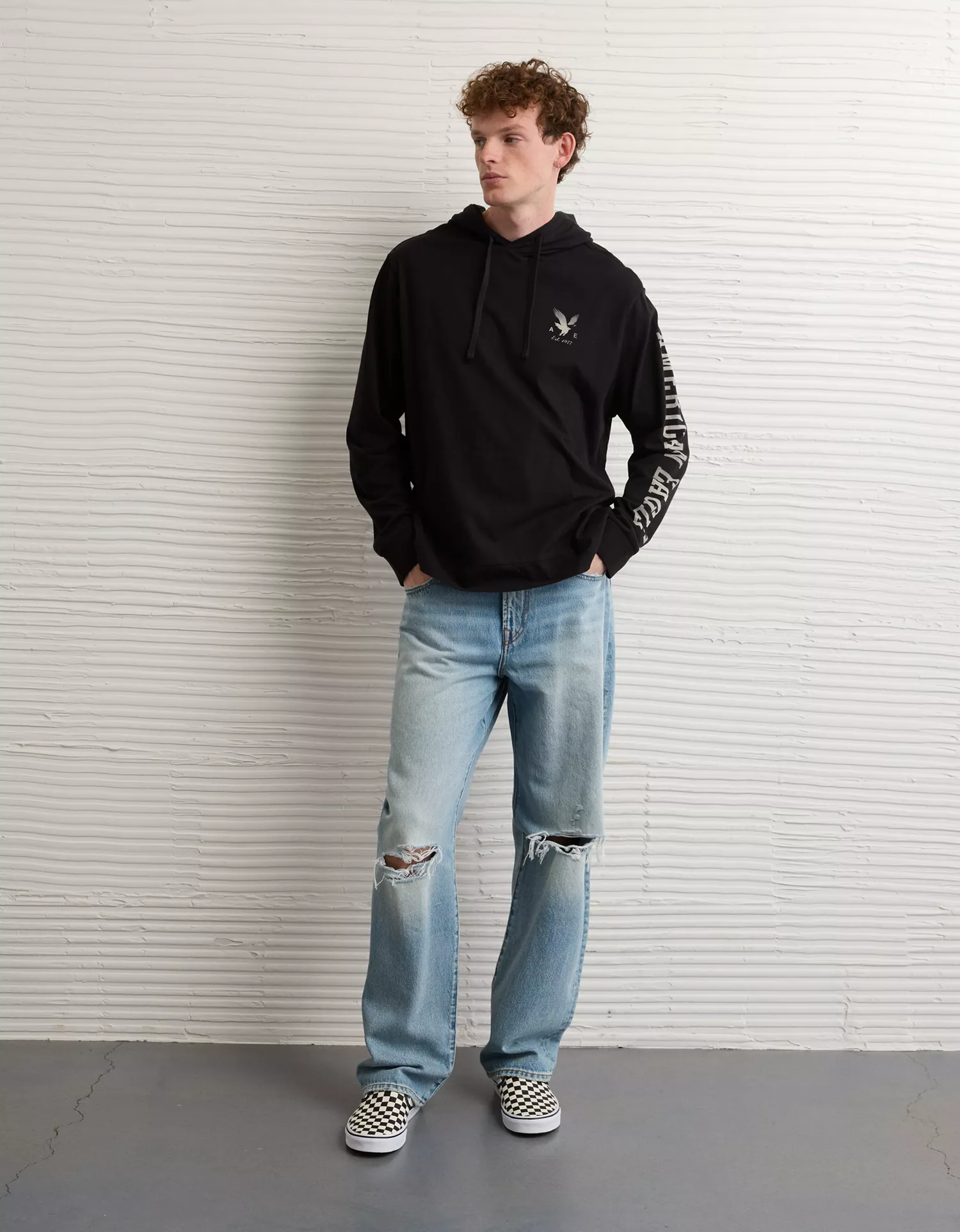 AE Standard Fit Lightweight Logo Graphic Hoodie T-Shirt - thumbnail 9