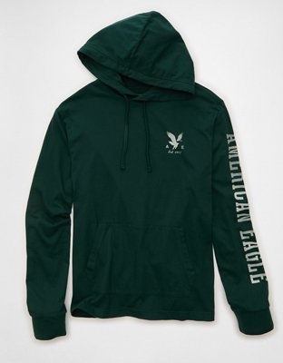 AE Standard Fit Lightweight Logo Graphic Hoodie T-Shirt