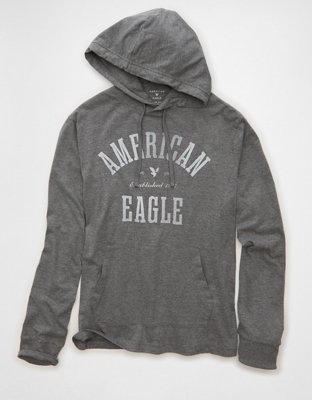 AE Standard Fit Lightweight Logo Graphic Hoodie T-Shirt