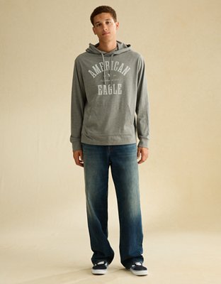 AE Standard Fit Lightweight Logo Graphic Hoodie T-Shirt