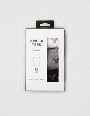 Мужские футболки American Eagle AE 3-Pack V-Neck T-Shirt — фото 2