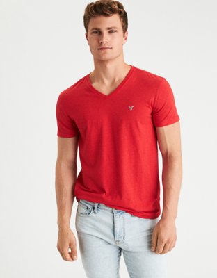 Мужские футболки American Eagle AEO Flex Solid V-Neck T-Shirt — фото 2