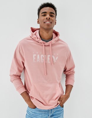 Mens pink on sale hollister hoodie