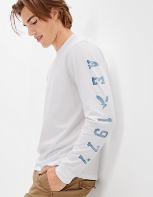 AE Long-Sleeve Logo Graphic T-Shirt