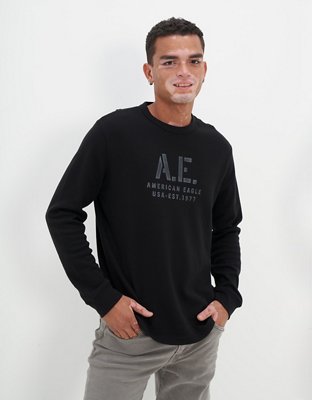 Мужские рубашки American Eagle AE Super Soft Long-Sleeve Graphic Thermal Shirt