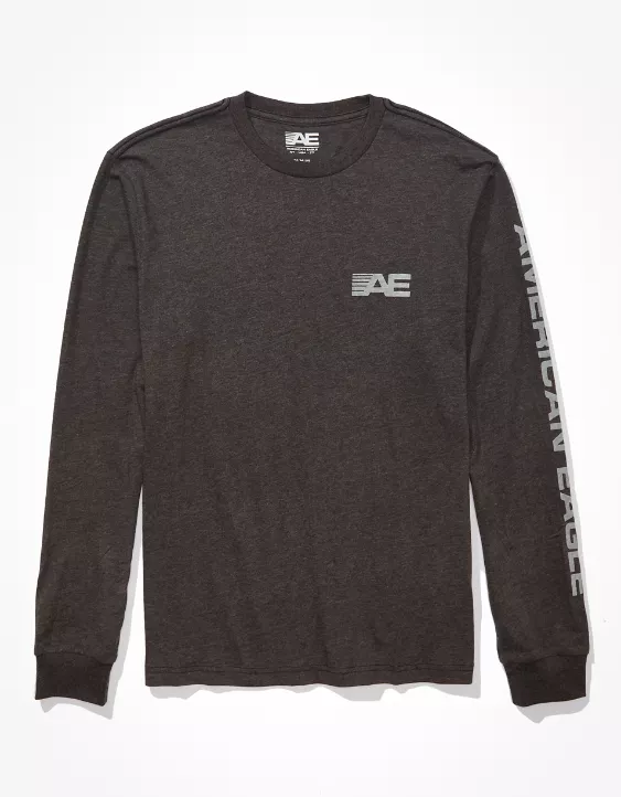 AE 24/7 Good Vibes Long-Sleeve Graphic T-Shirt