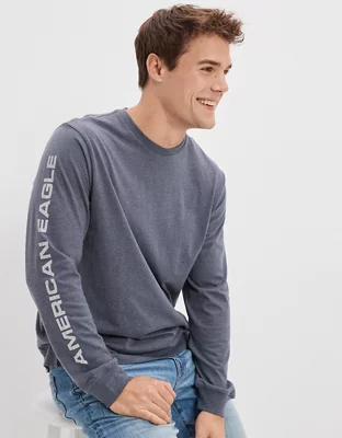 AE 24/7 Good Vibes Long-Sleeve Graphic T-Shirt
