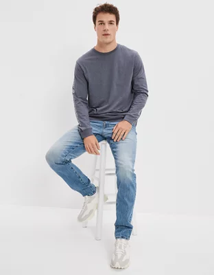 AE 24/7 Good Vibes Long-Sleeve Graphic T-Shirt