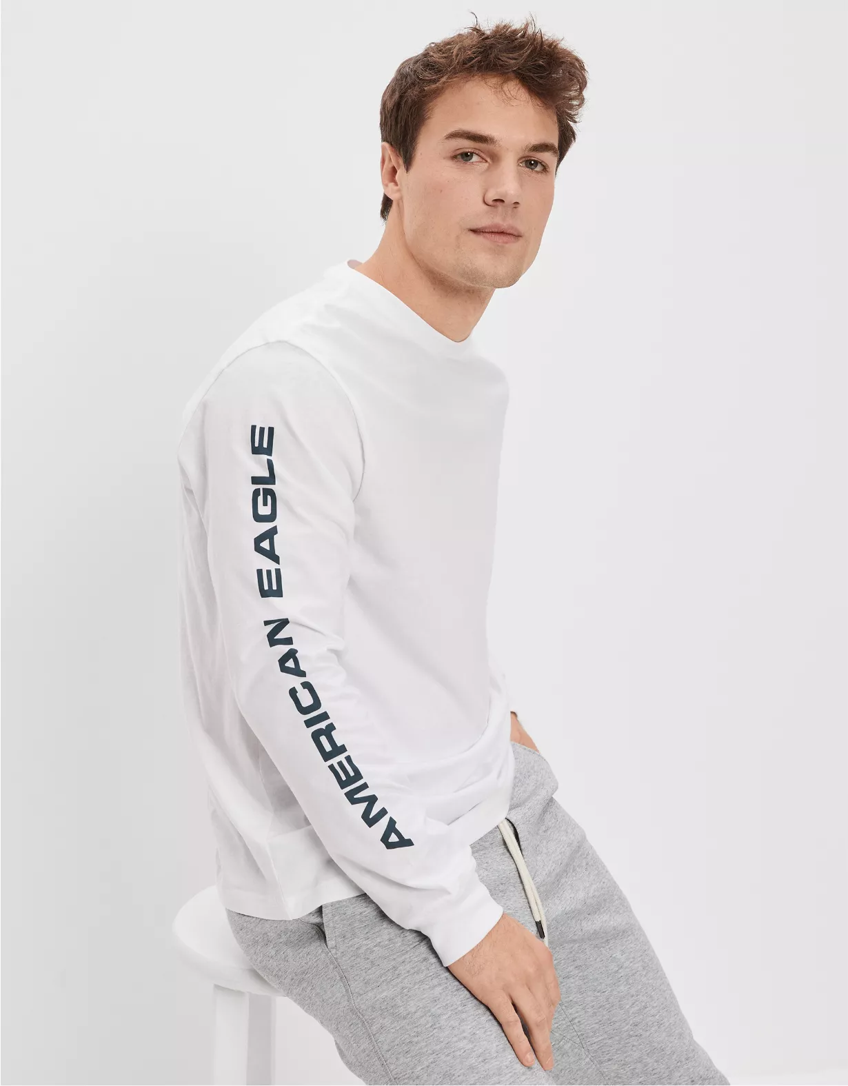 AE 24/7 Good Vibes Long-Sleeve Graphic T-Shirt