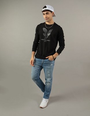 AE Long-Sleeve Logo Graphic T-Shirt